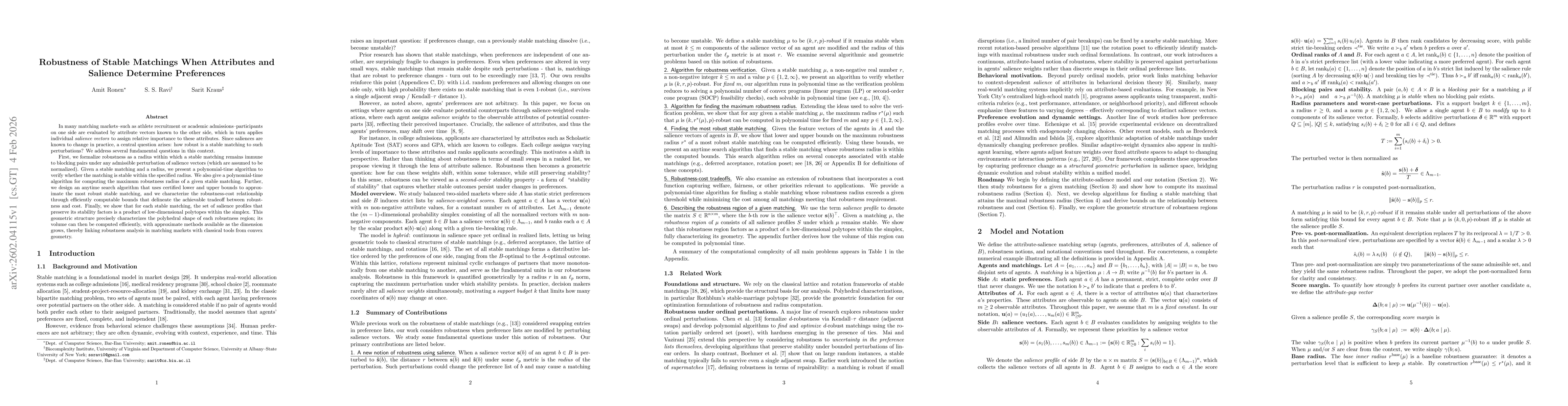Thumbnail for Robustness of Stable Matchings When Attributes and Salience Determine Preferences