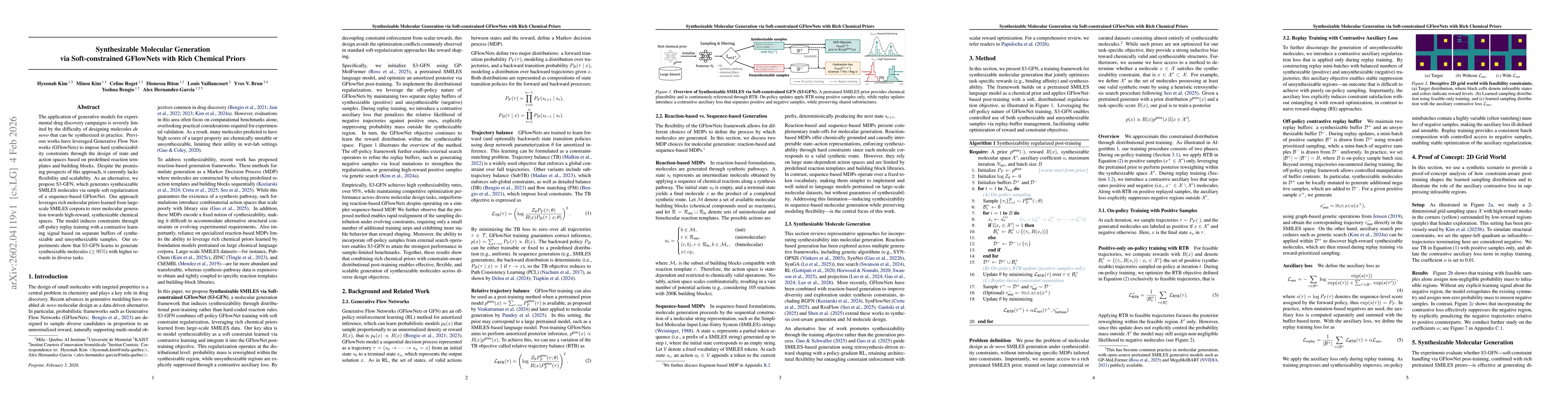Thumbnail for Synthesizable Molecular Generation via Soft-constrained GFlowNets with Rich Chemical Priors