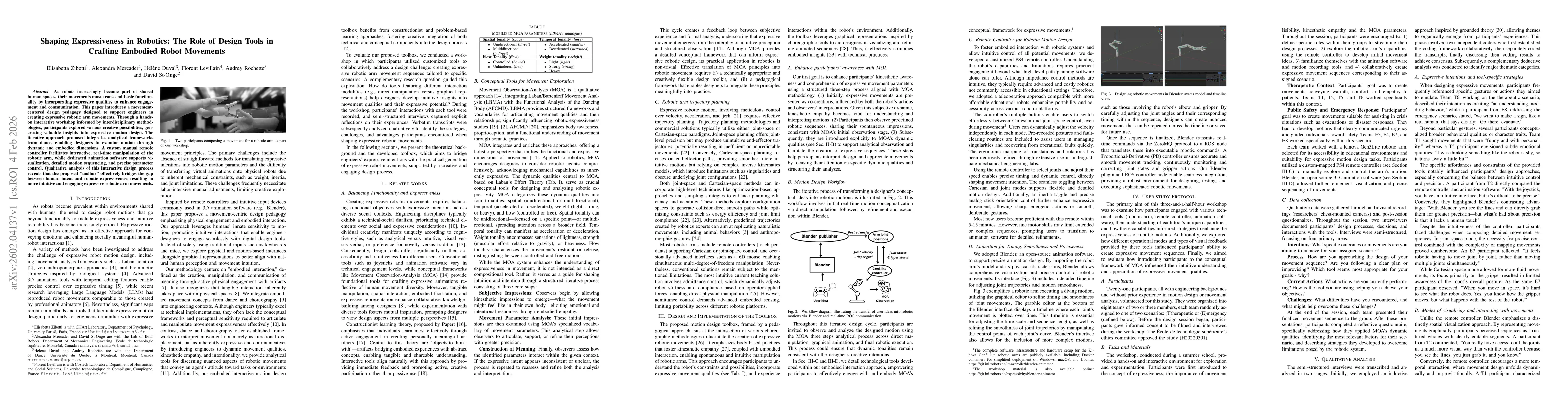 Thumbnail for Shaping Expressiveness in Robotics: The Role of Design Tools in Crafting Embodied Robot Movements