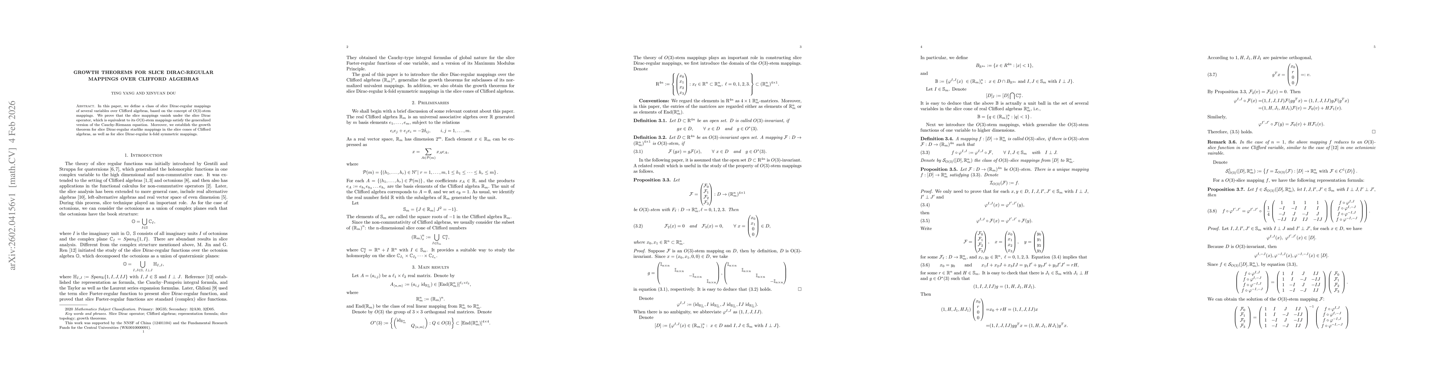 Thumbnail for Growth theorems for slice Dirac-regular mappings over Clifford algebras