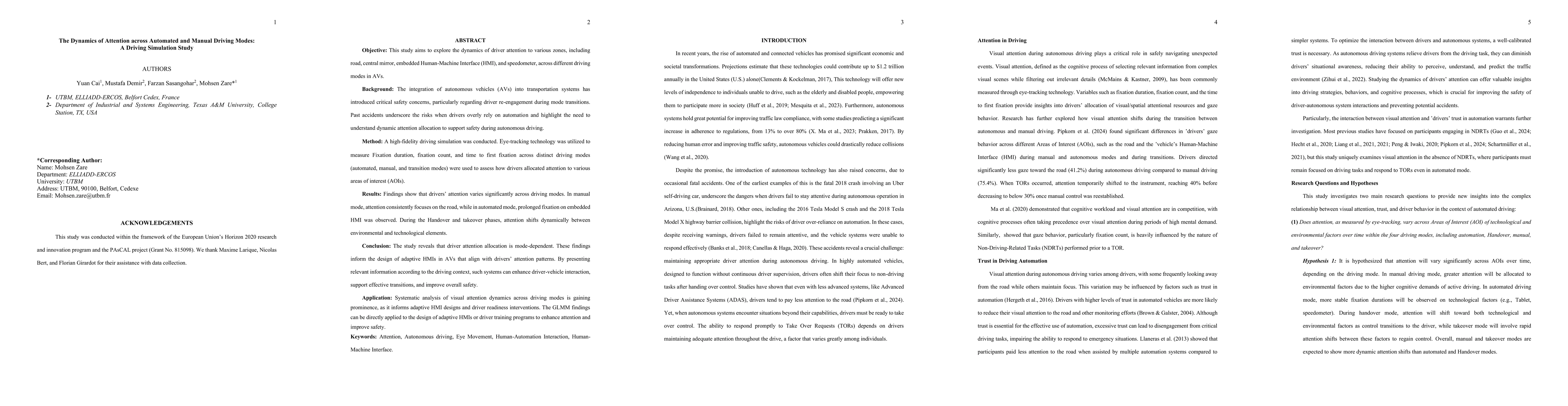 Thumbnail for The Dynamics of Attention across Automated and Manual Driving Modes: A Driving Simulation Study