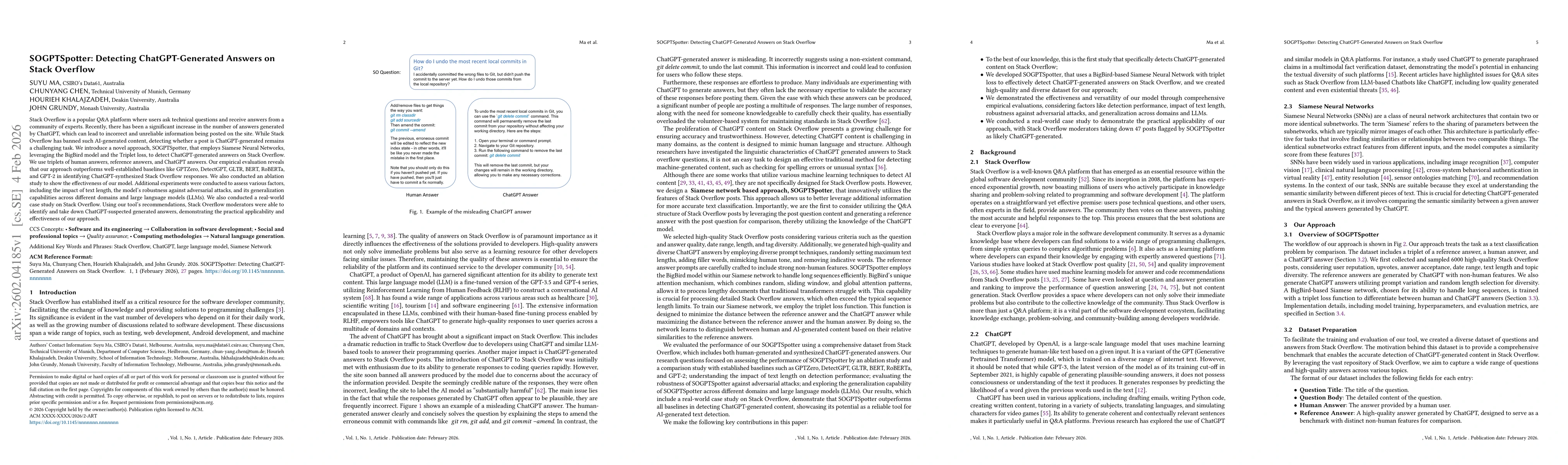 Thumbnail for SOGPTSpotter: Detecting ChatGPT-Generated Answers on Stack Overflow