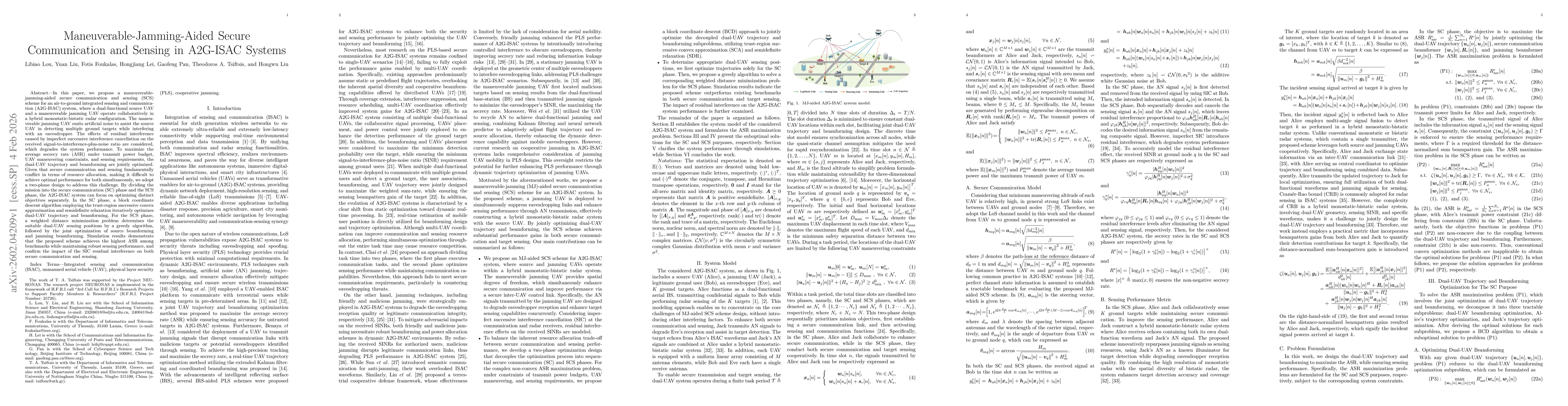 Thumbnail for Maneuverable-Jamming-Aided Secure Communication and Sensing in A2G-ISAC Systems