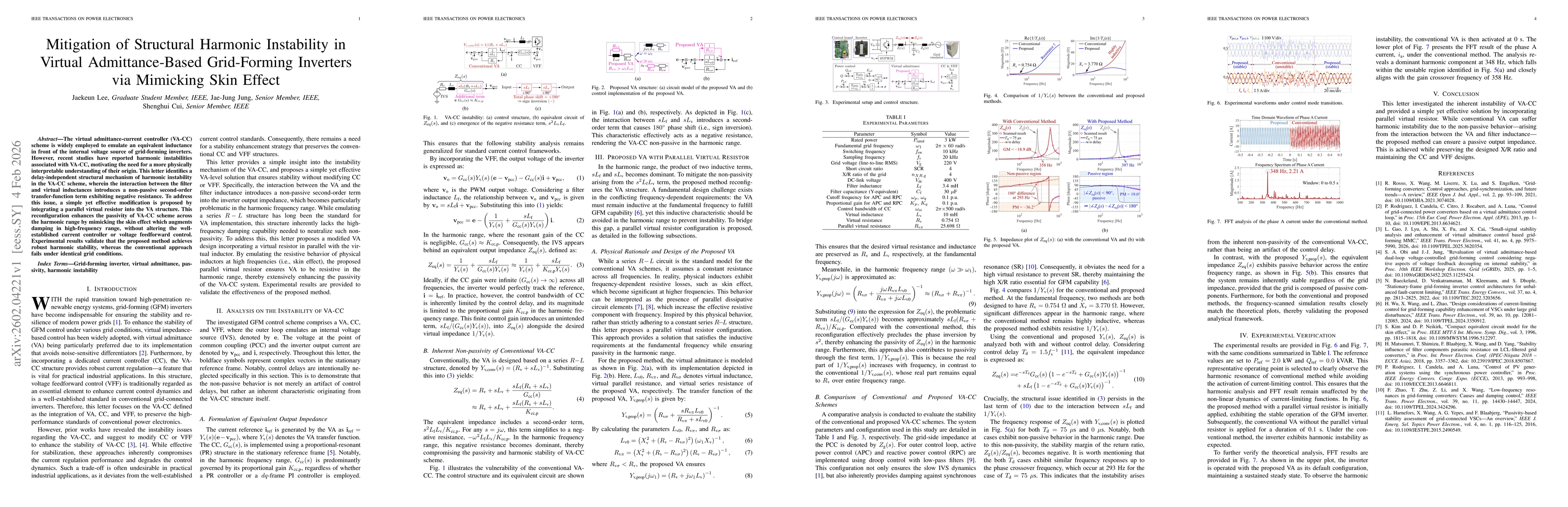 Thumbnail for Mitigation of Structural Harmonic Instability in Virtual Admittance-Based Grid-Forming Inverters via Mimicking Skin Effect