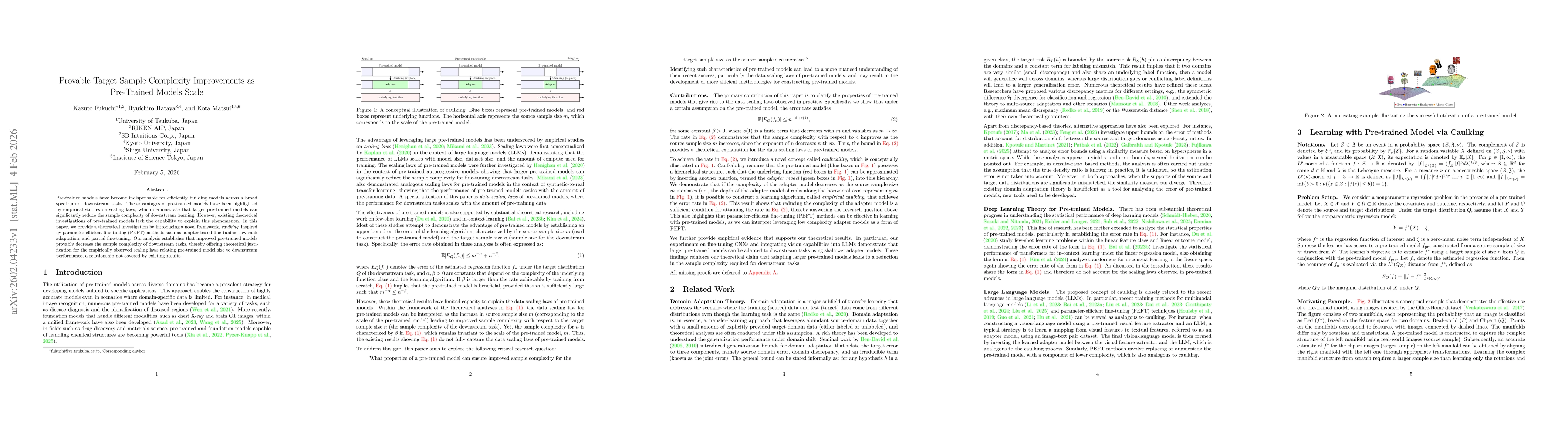 Thumbnail for Provable Target Sample Complexity Improvements as Pre-Trained Models Scale