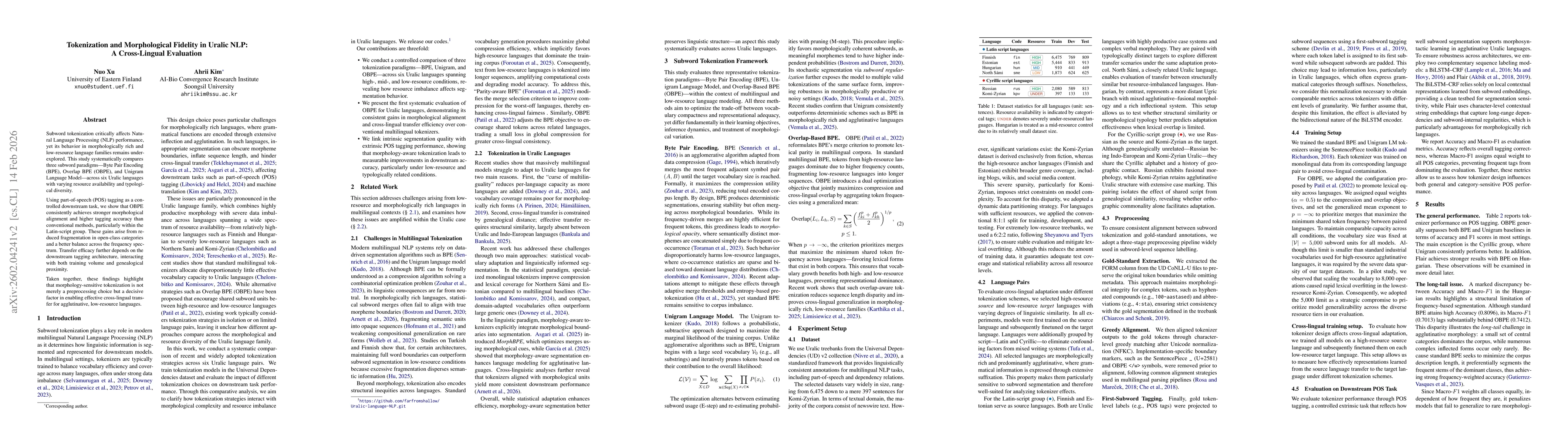 Thumbnail for Tokenization and Morphological Fidelity in Uralic NLP: A Cross-Lingual Evaluation