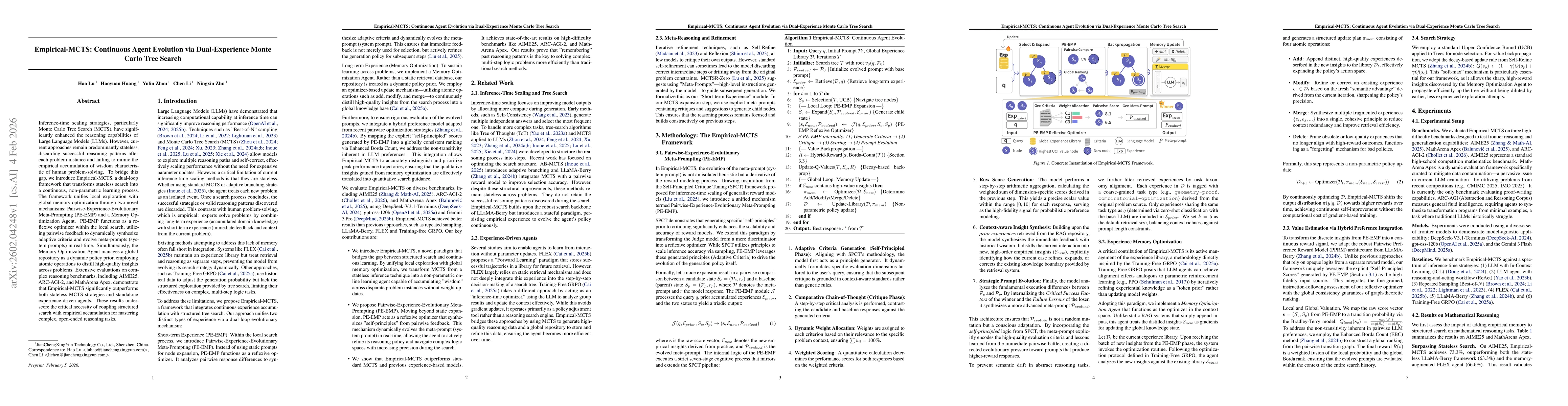 Thumbnail for Empirical-MCTS: Continuous Agent Evolution via Dual-Experience Monte Carlo Tree Search