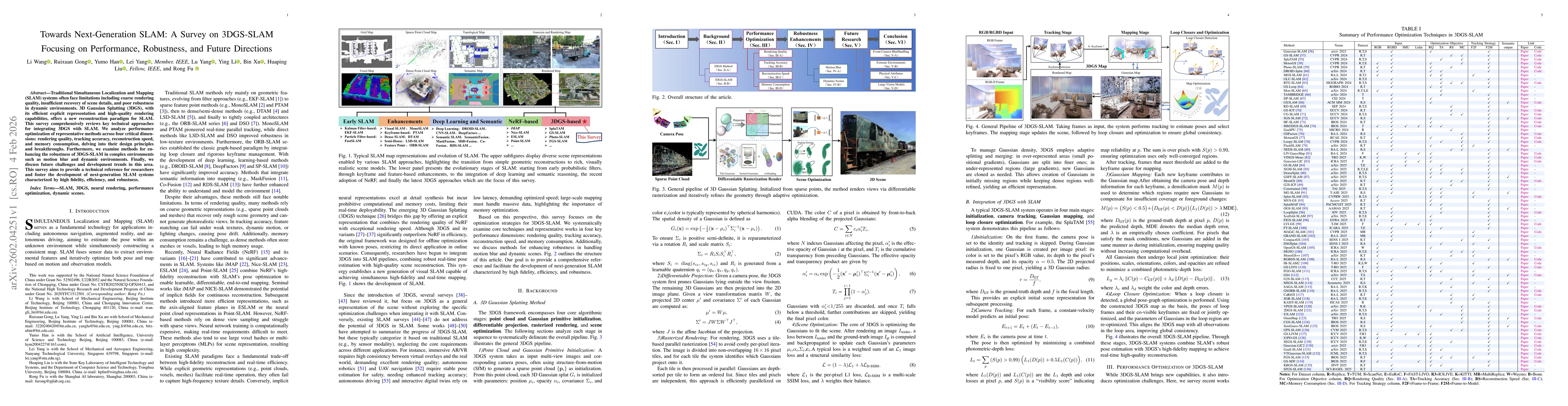 Thumbnail for Towards Next-Generation SLAM: A Survey on 3DGS-SLAM Focusing on Performance, Robustness, and Future Directions