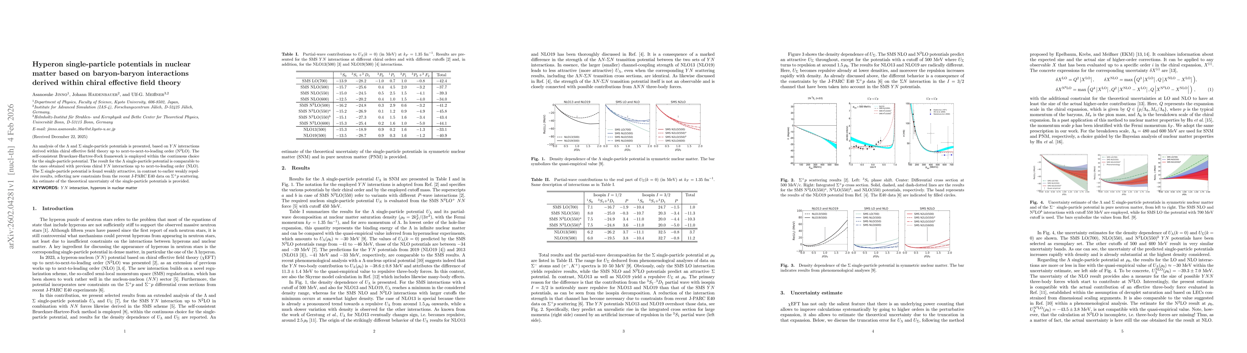Thumbnail for Hyperon single-particle potentials in nuclear matter based on baryon-baryon interactions derived within chiral effective field theory