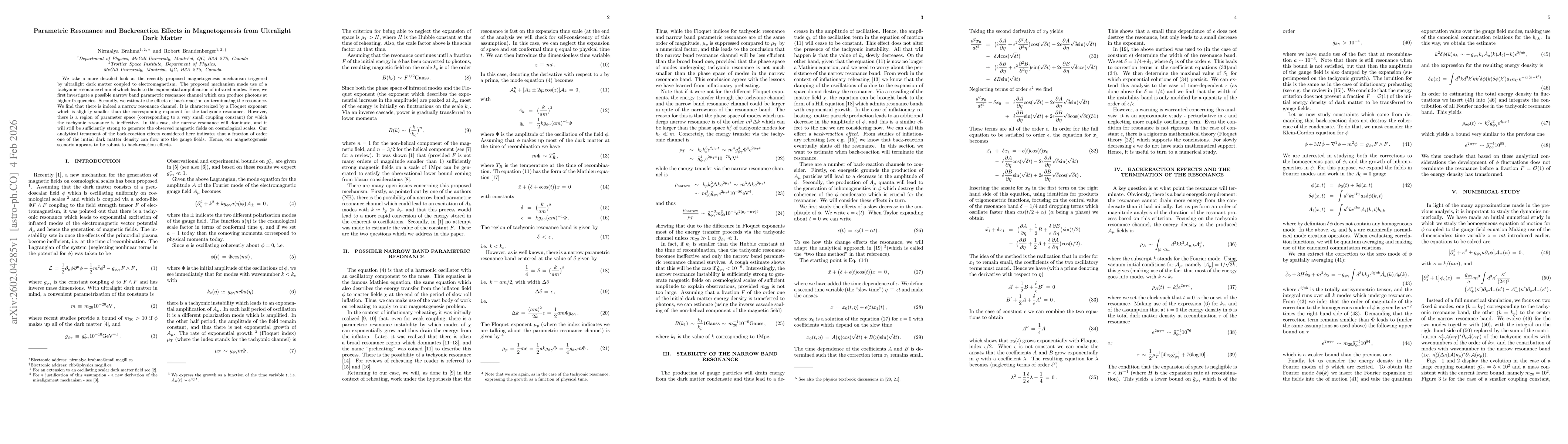 Thumbnail for Parametric Resonance and Backreaction Effects in Magnetogenesis from Ultralight Dark Matter