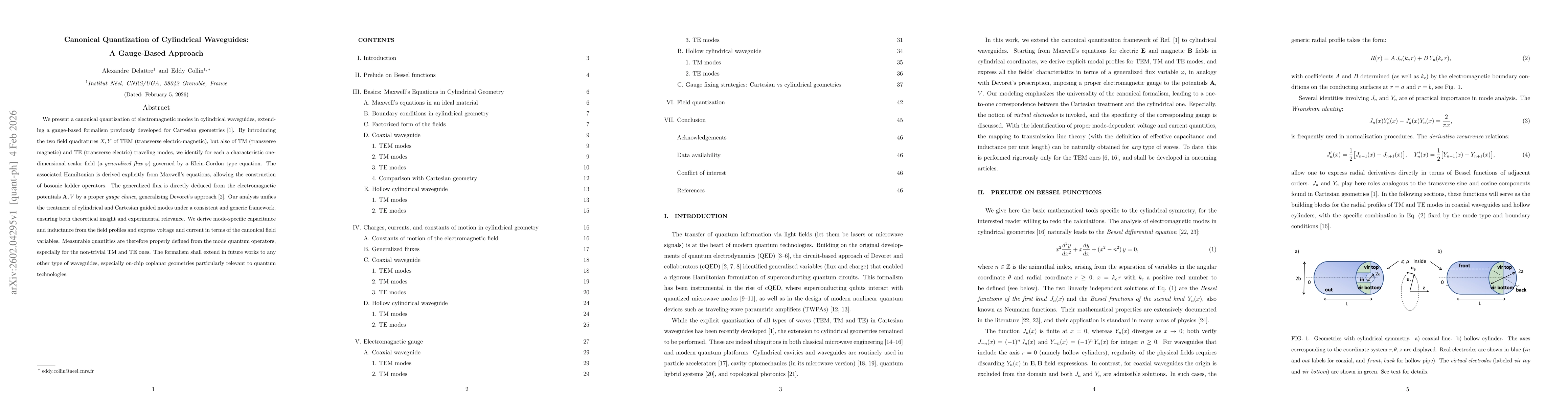 Thumbnail for Canonical Quantization of Cylindrical Waveguides: A Gauge-Based Approach