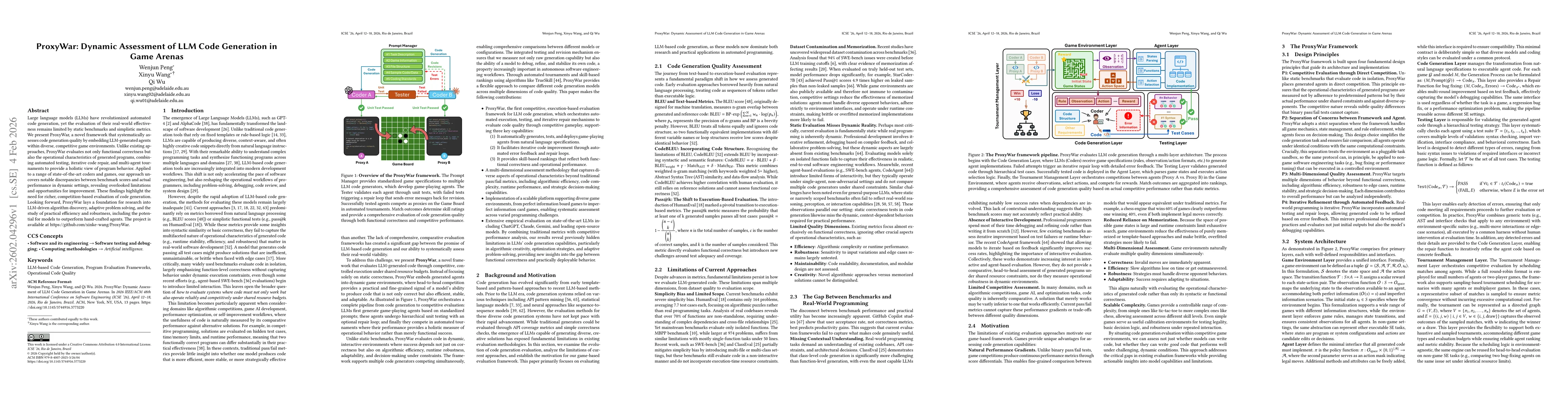 Thumbnail for ProxyWar: Dynamic Assessment of LLM Code Generation in Game Arenas