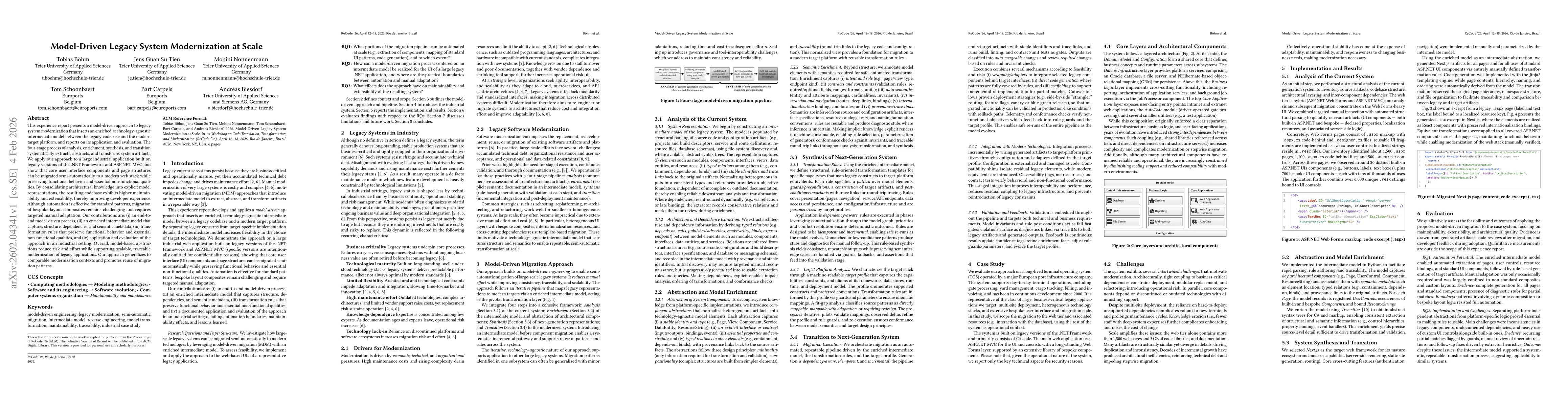 Thumbnail for Model-Driven Legacy System Modernization at Scale