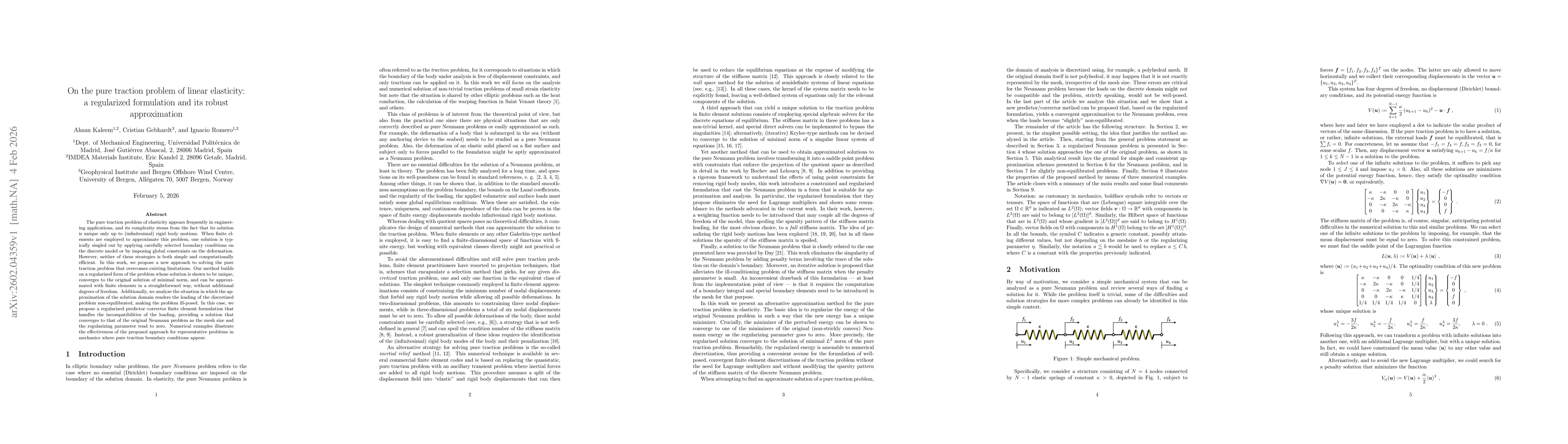Thumbnail for On the pure traction problem of linear elasticity: a regularized formulation and its robust approximation