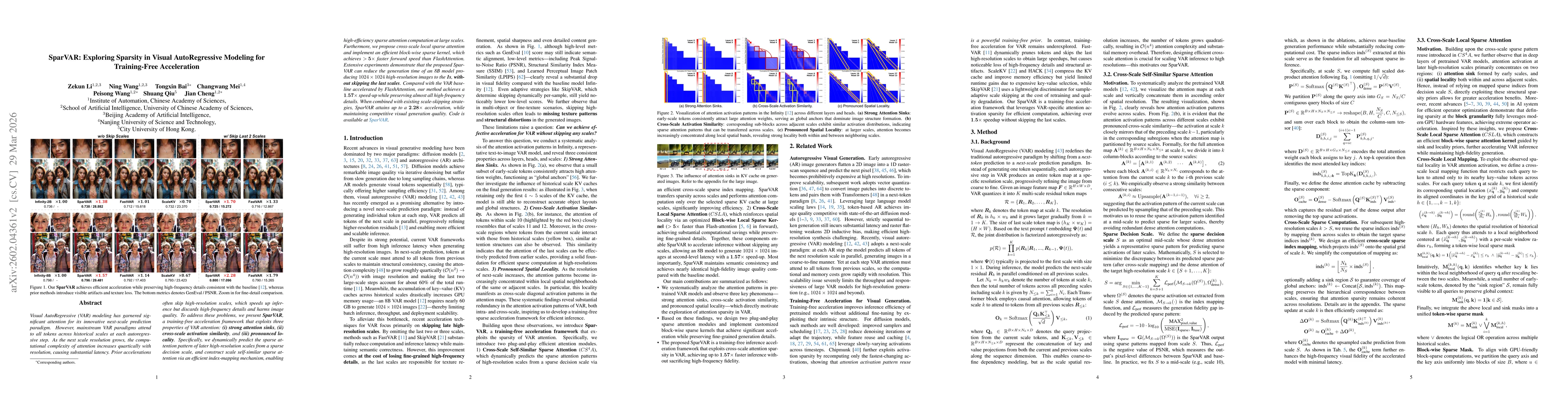 Thumbnail for SparVAR: Exploring Sparsity in Visual AutoRegressive Modeling for Training-Free Acceleration