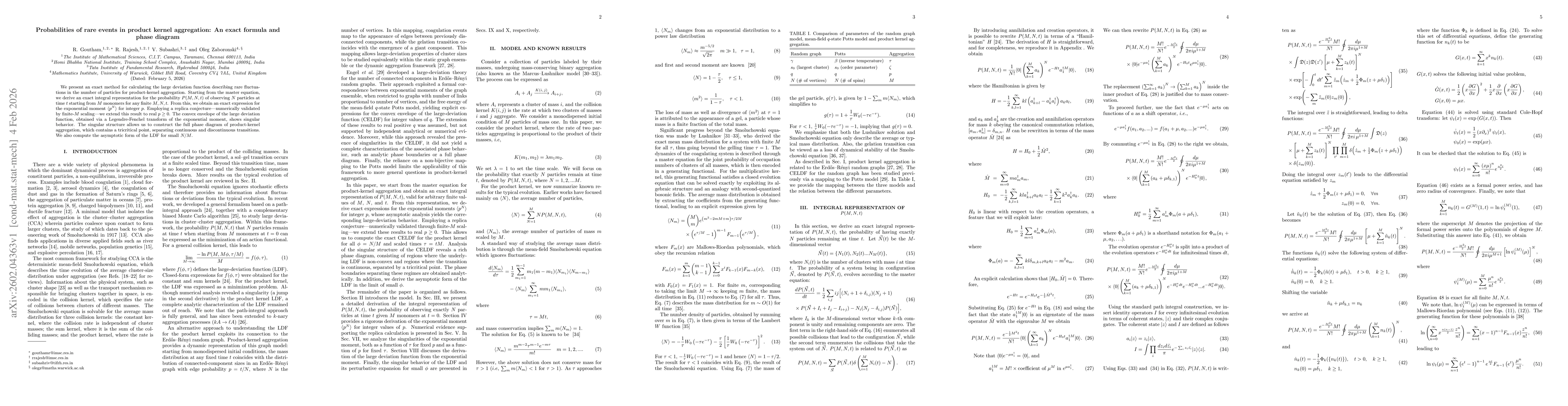 Thumbnail for Probabilities of rare events in product kernel aggregation: An exact formula and phase diagram
