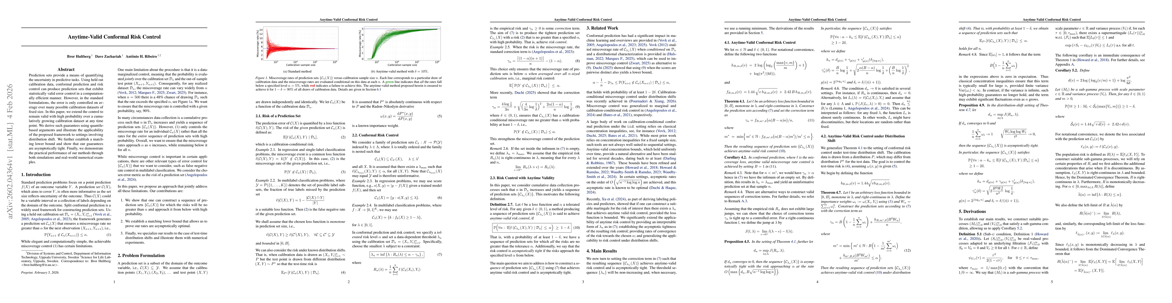 Thumbnail for Anytime-Valid Conformal Risk Control