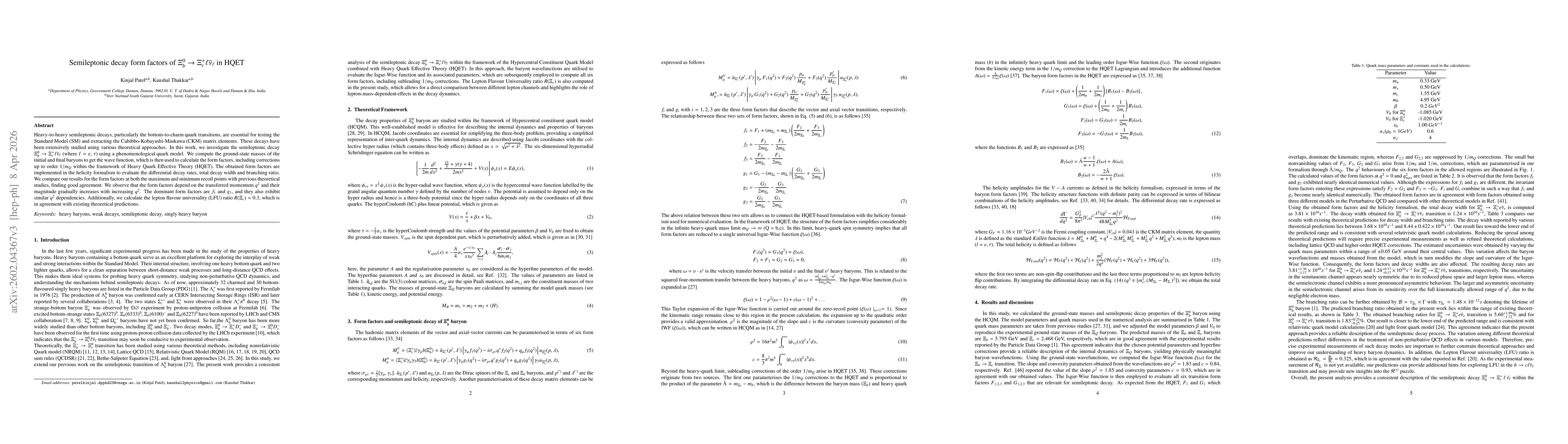 Thumbnail for Semileptonic decay form factors of $Ξ_b^0 \rightarrow Ξ_c^+\ell\barν$ in HQET