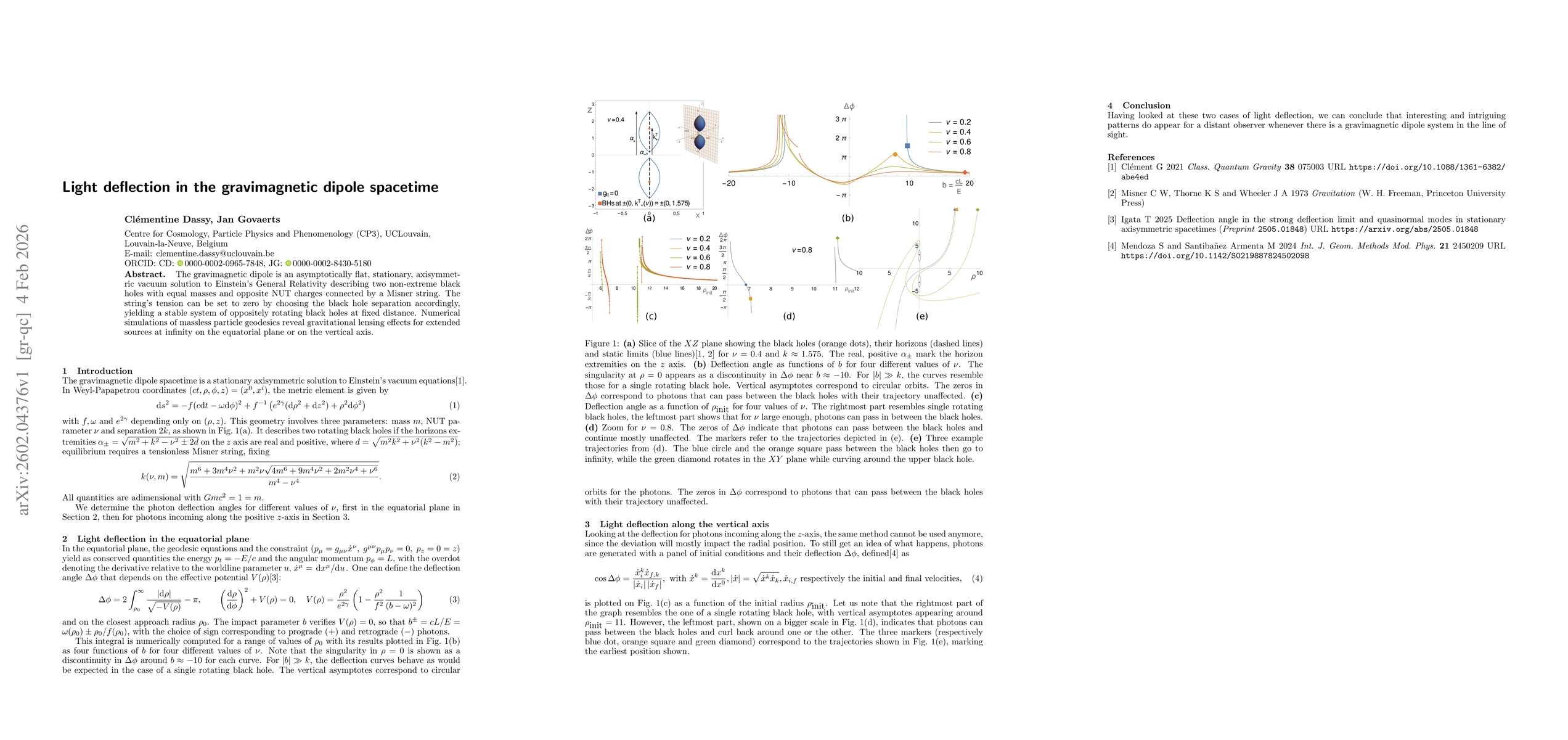 Thumbnail for Light deflection in the gravimagnetic dipole spacetime