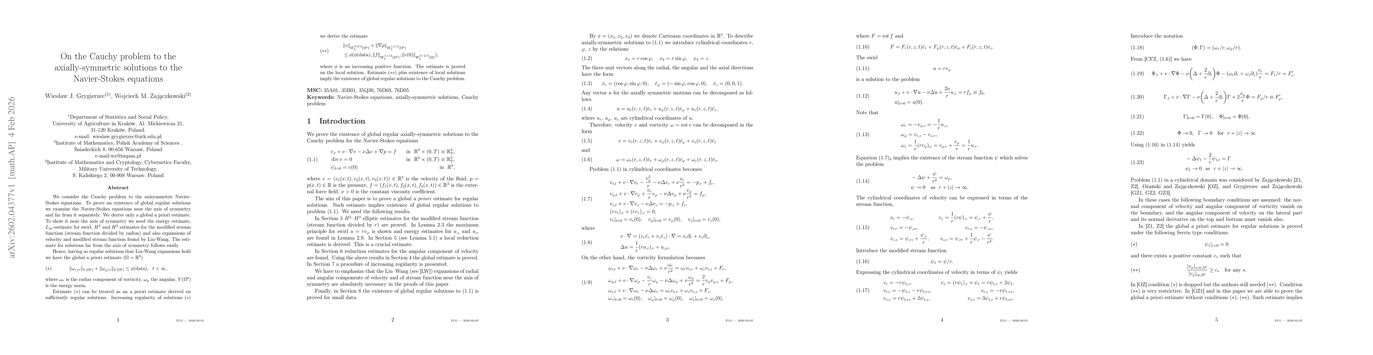 Thumbnail for On the Cauchy problem to the axially-symmetric solutions to the Navier-Stokes equations