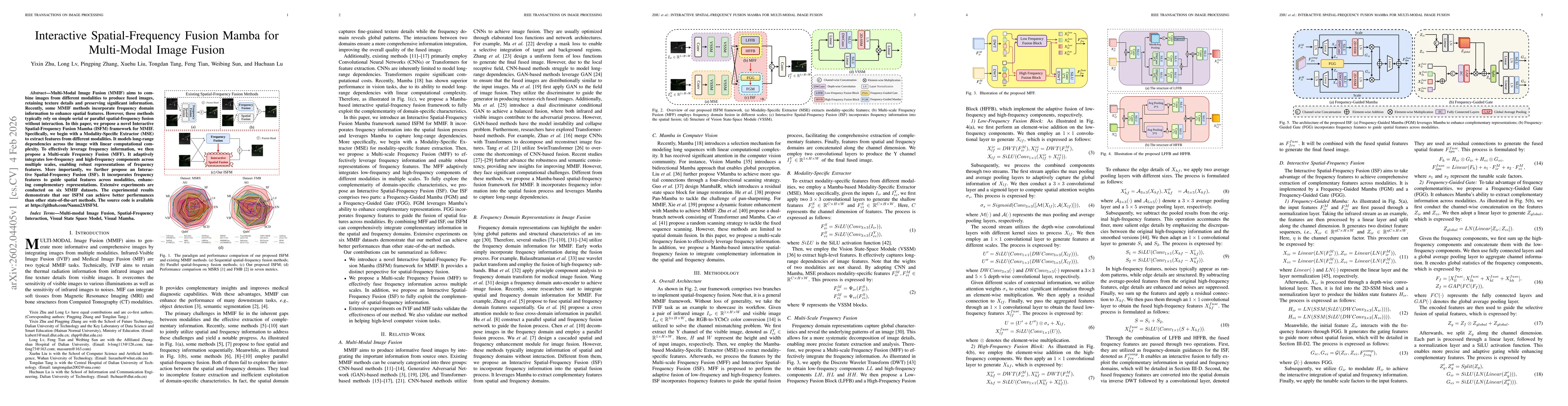 Thumbnail for Interactive Spatial-Frequency Fusion Mamba for Multi-Modal Image Fusion