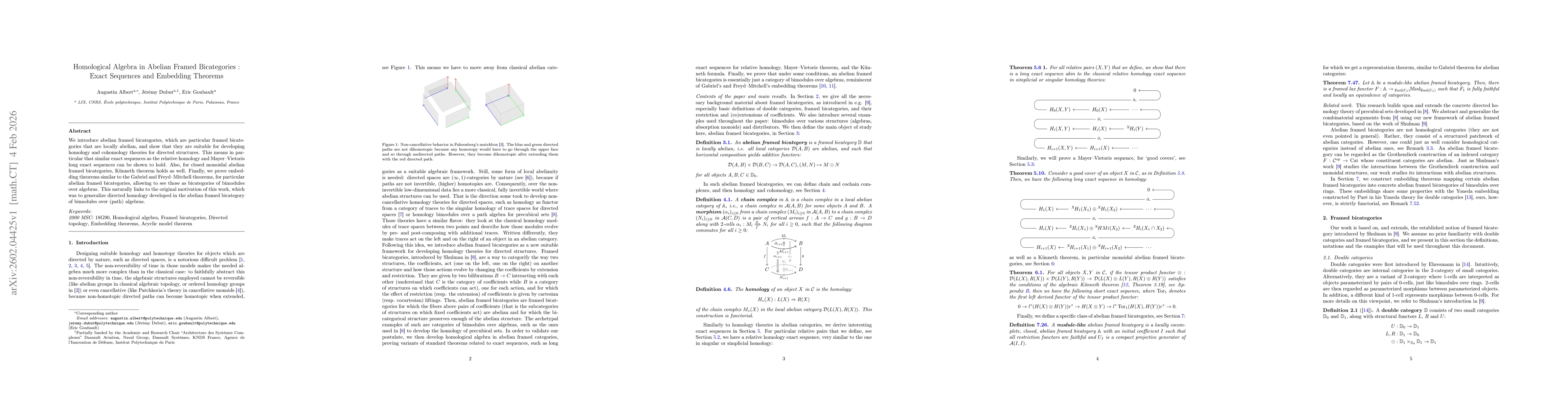 Thumbnail for Homological Algebra in Abelian Framed Bicategories: Exact Sequences and Embedding Theorems