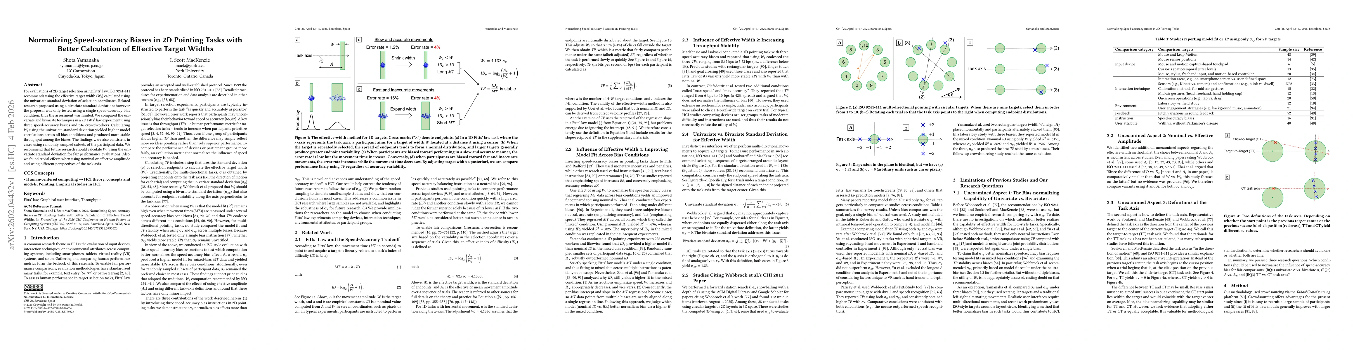 Thumbnail for Normalizing Speed-accuracy Biases in 2D Pointing Tasks with Better Calculation of Effective Target Widths