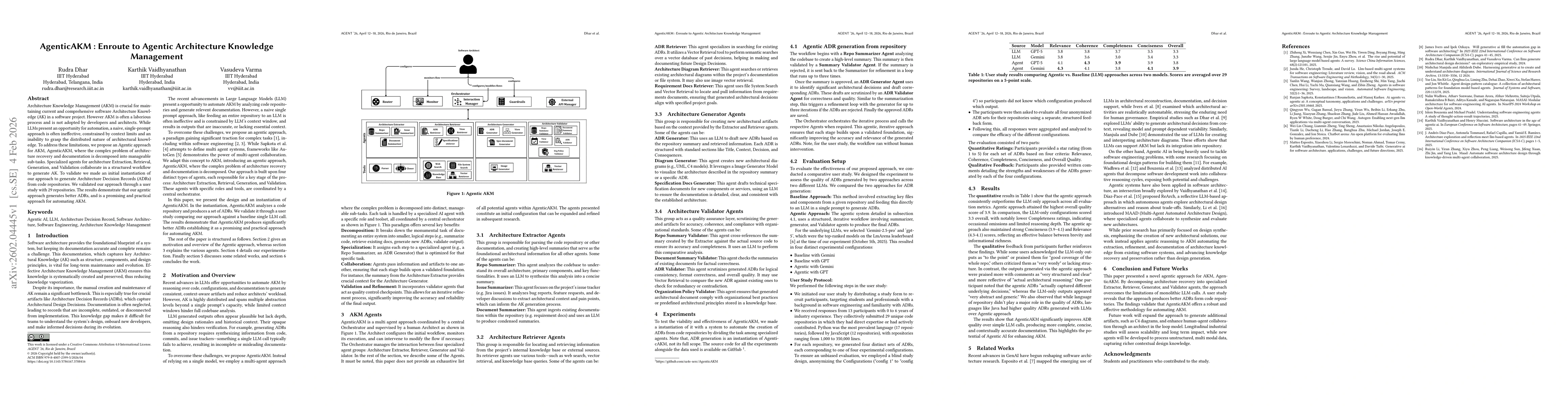Thumbnail for AgenticAKM : Enroute to Agentic Architecture Knowledge Management