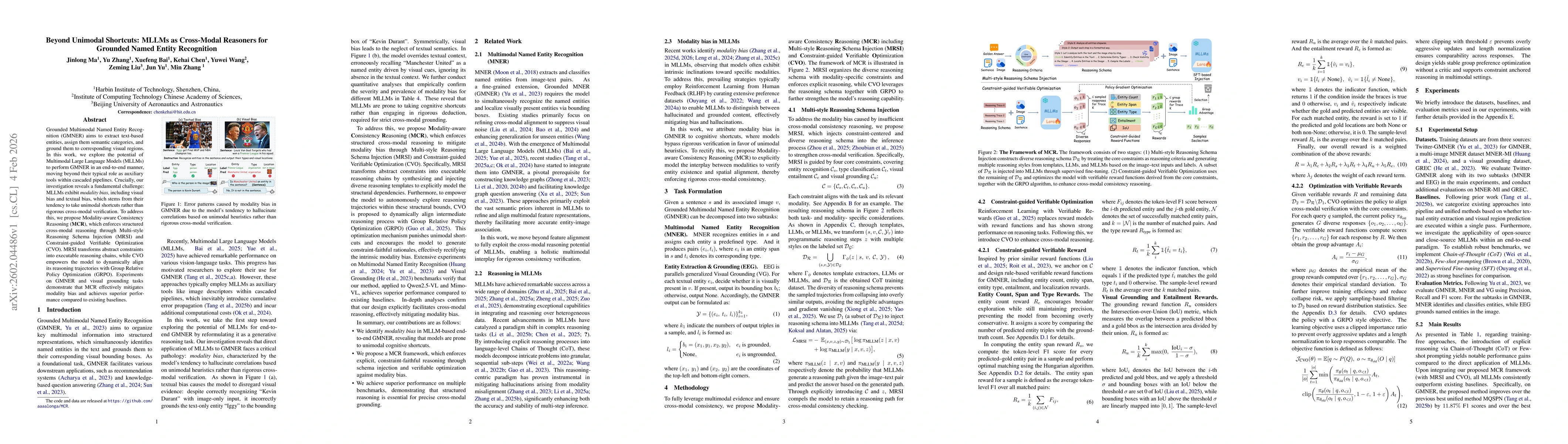 Thumbnail for Beyond Unimodal Shortcuts: MLLMs as Cross-Modal Reasoners for Grounded Named Entity Recognition