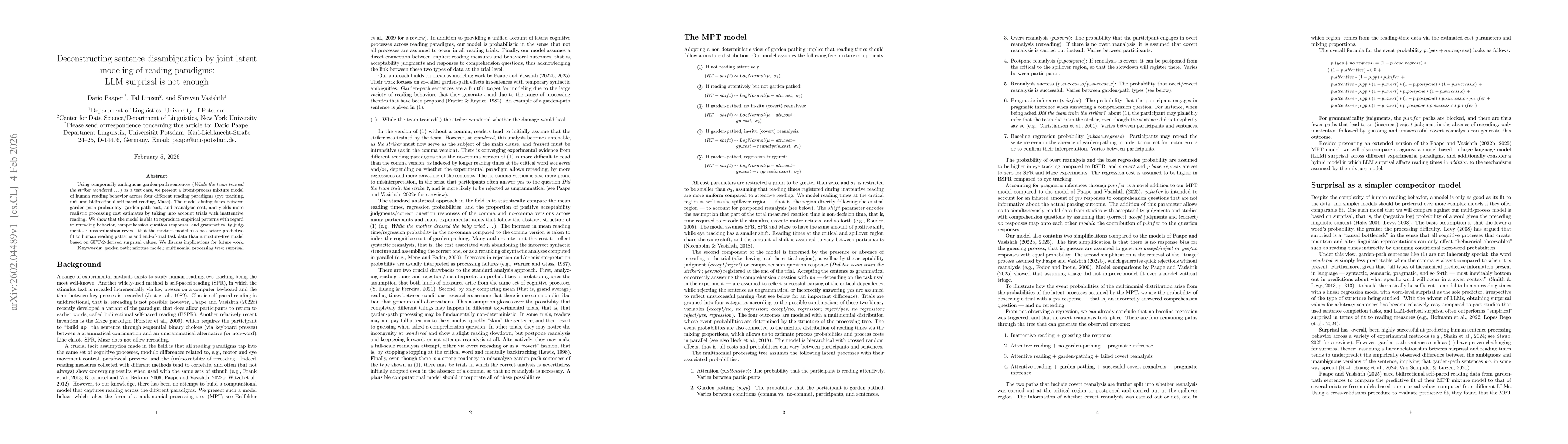 Thumbnail for Deconstructing sentence disambiguation by joint latent modeling of reading paradigms: LLM surprisal is not enough