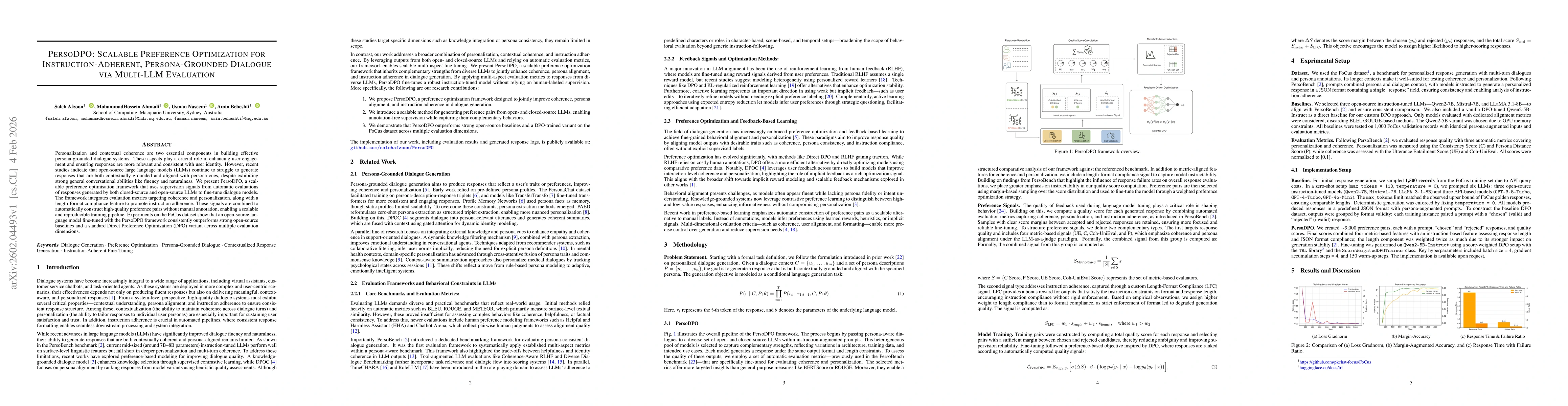 Thumbnail for PersoDPO: Scalable Preference Optimization for Instruction-Adherent, Persona-Grounded Dialogue via Multi-LLM Evaluation