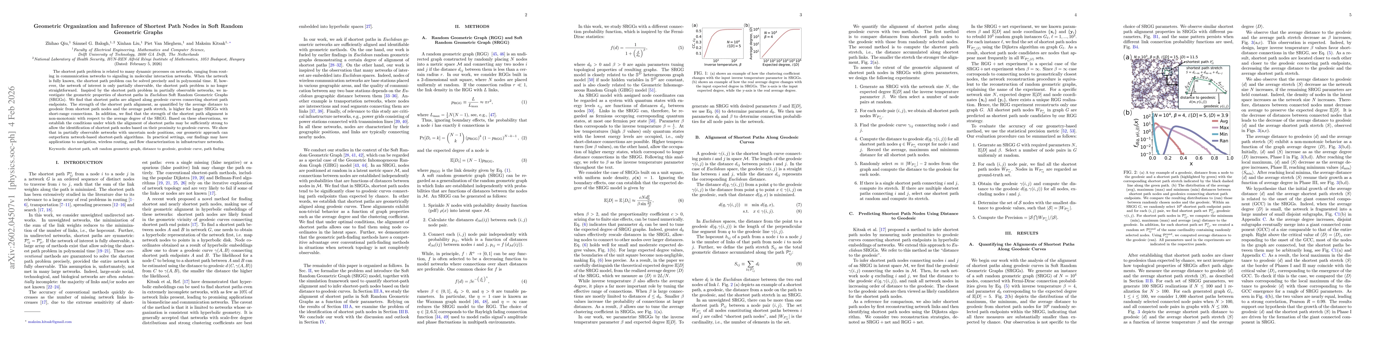 Thumbnail for Geometric Organization and Inference of Shortest Path Nodes in Soft Random Geometric Graphs