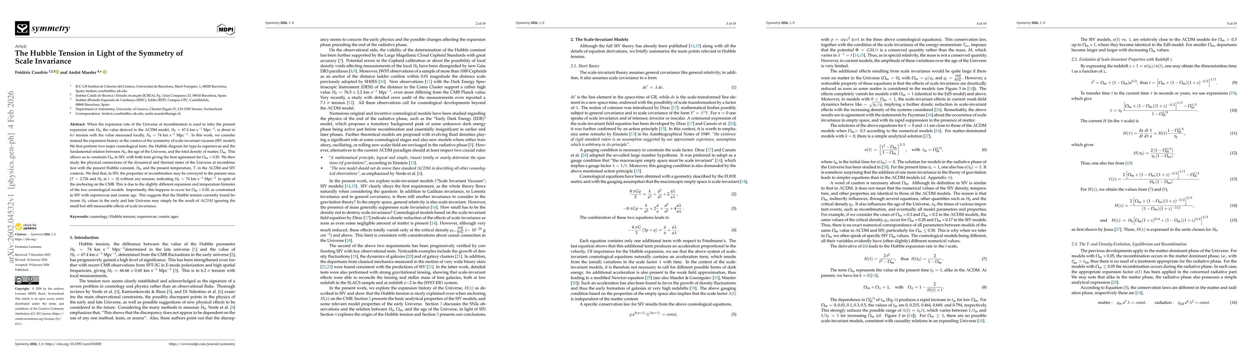 Thumbnail for The Hubble Tension in Light of the Symmetry of Scale Invariance