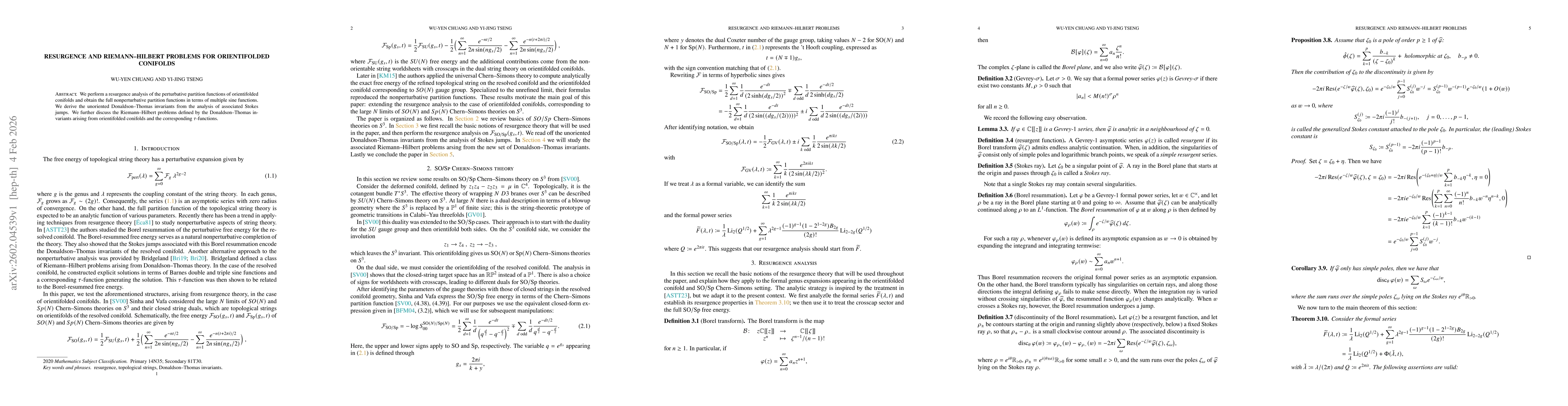 Thumbnail for Resurgence and Riemann--Hilbert problems for orientifolded conifolds