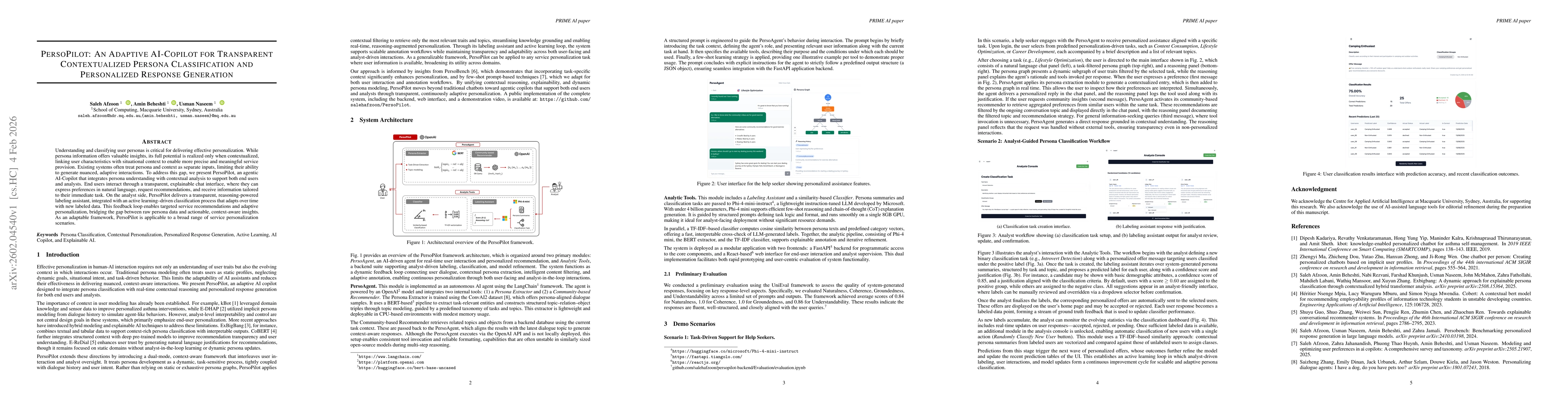 Thumbnail for PersoPilot: An Adaptive AI-Copilot for Transparent Contextualized Persona Classification and Personalized Response Generation