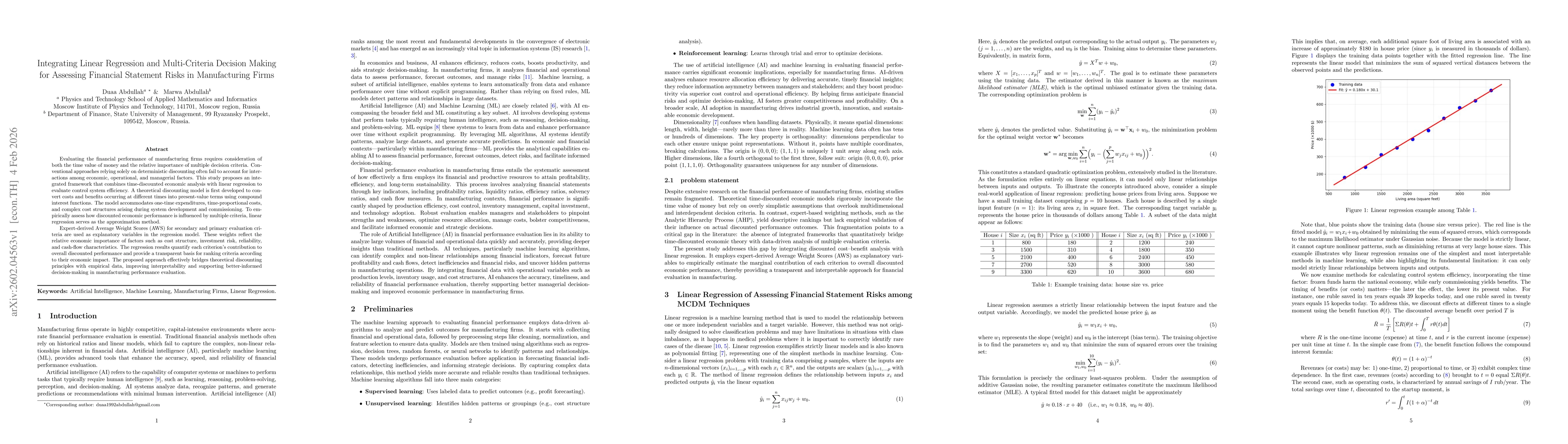 Thumbnail for Integrating Linear Regression and Multi-Criteria Decision Making for Assessing Financial Statement Risks in Manufacturing Firms