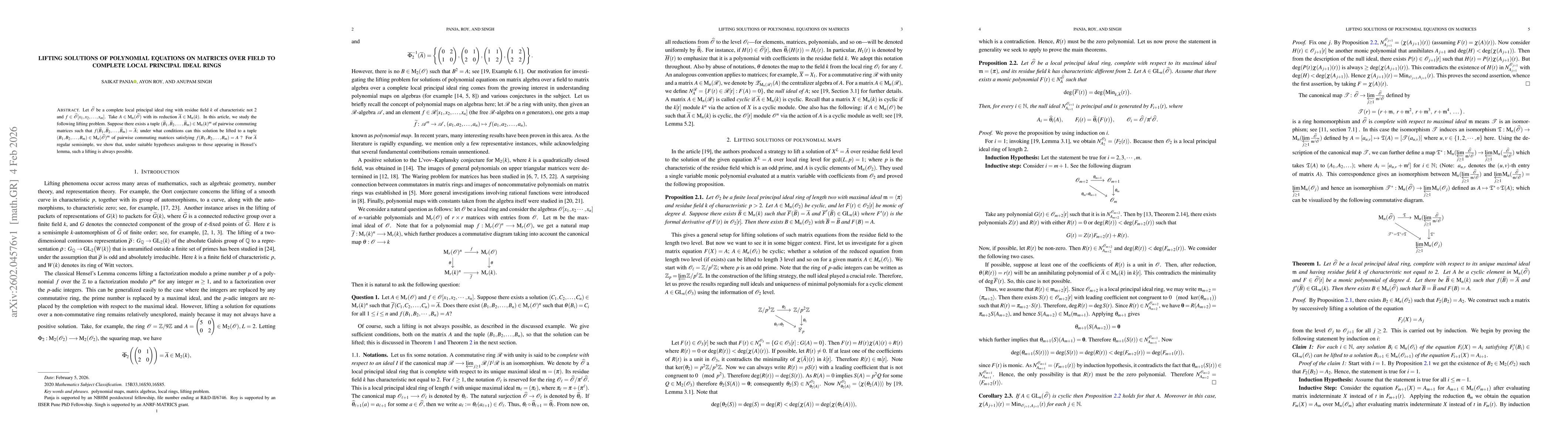 Thumbnail for Lifting solutions of polynomial equations on matrices over field to complete local principal ideal rings