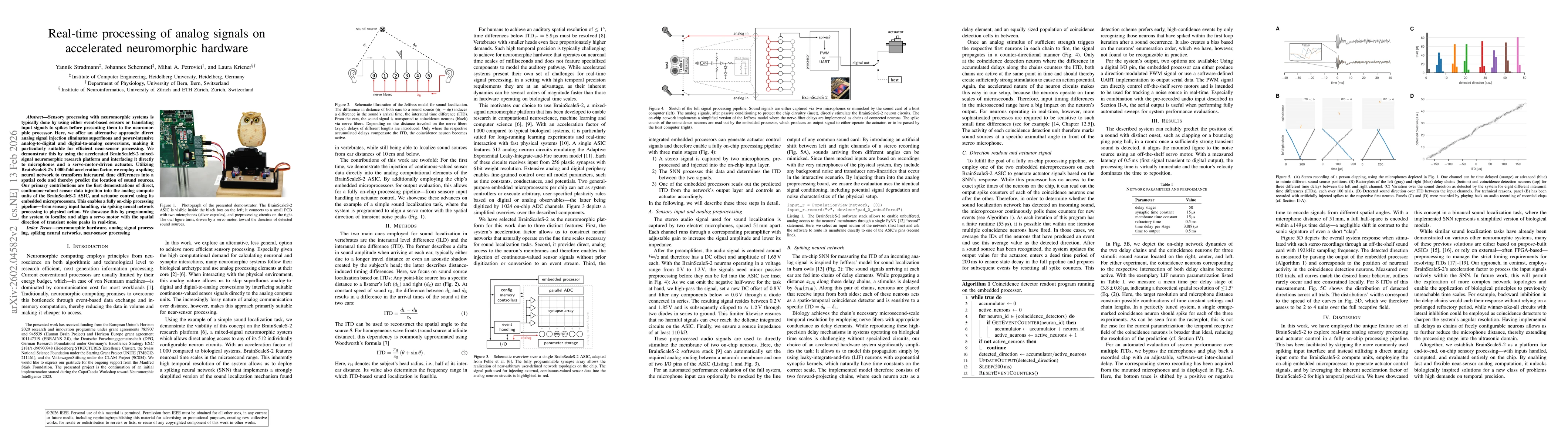 Thumbnail for Real-time processing of analog signals on accelerated neuromorphic hardware