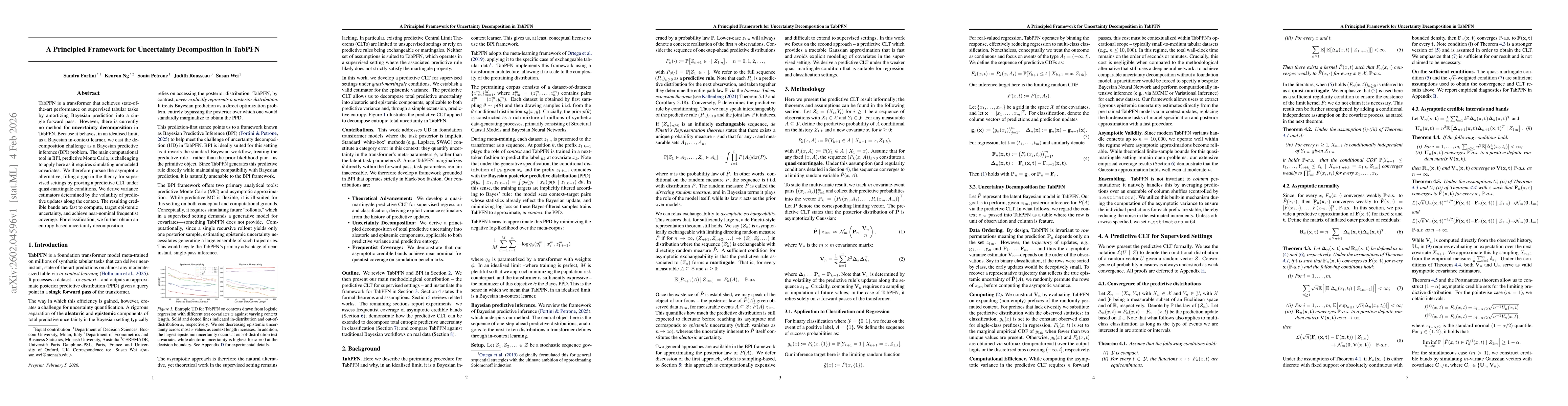 Thumbnail for A principled framework for uncertainty decomposition in TabPFN