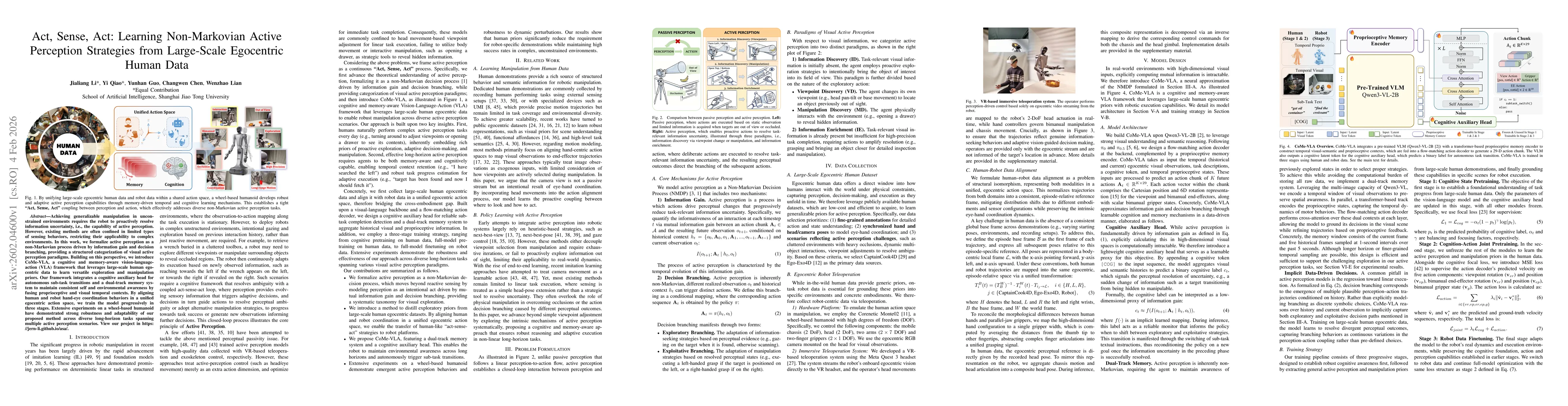 Thumbnail for Act, Sense, Act: Learning Non-Markovian Active Perception Strategies from Large-Scale Egocentric Human Data