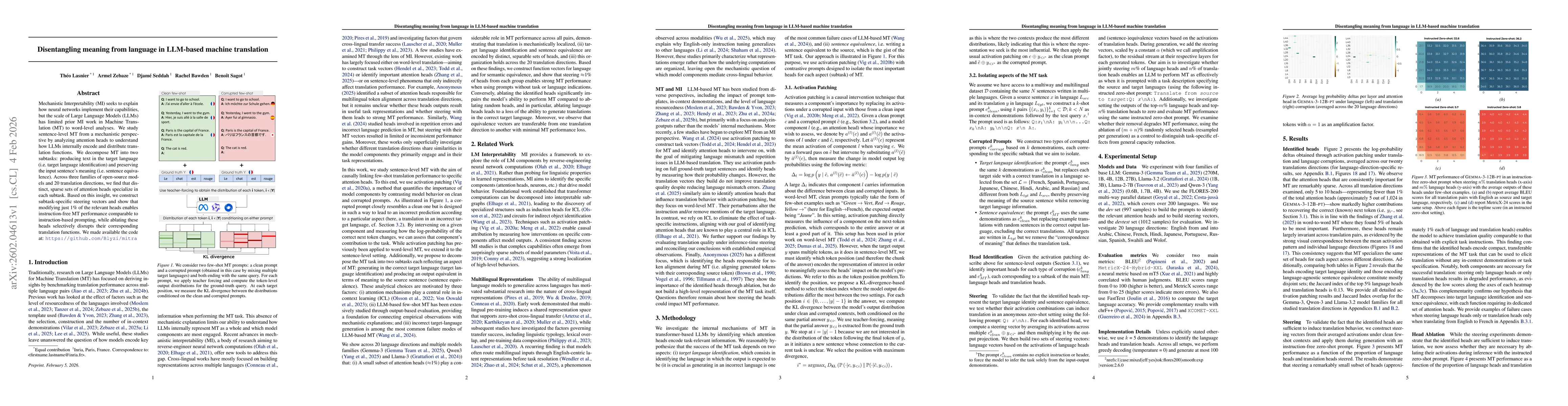 Thumbnail for Disentangling meaning from language in LLM-based machine translation