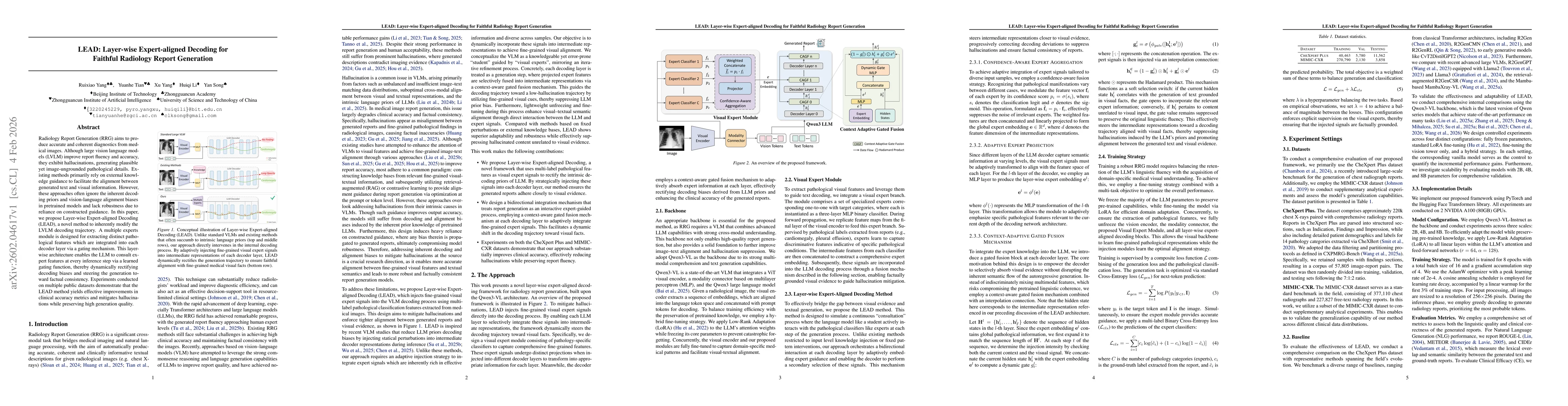 Thumbnail for LEAD: Layer-wise Expert-aligned Decoding for Faithful Radiology Report Generation