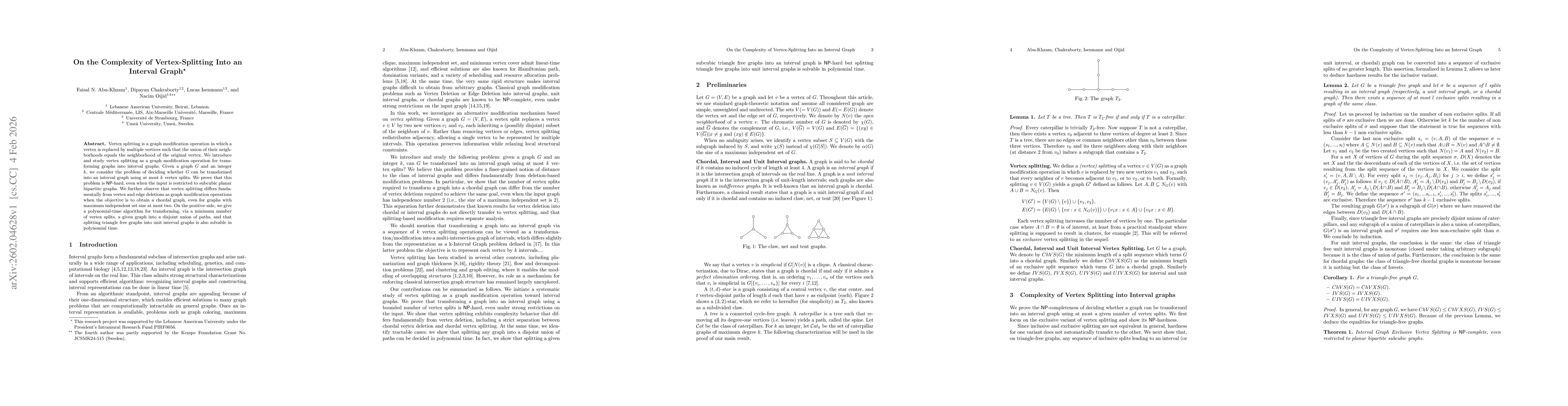Thumbnail for On the Complexity of Vertex-Splitting Into an Interval Graph