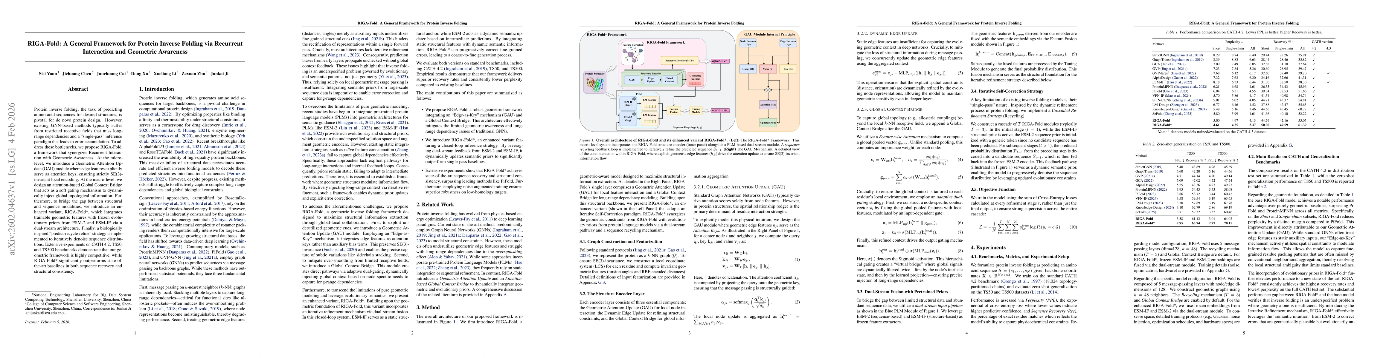 Thumbnail for RIGA-Fold: A General Framework for Protein Inverse Folding via Recurrent Interaction and Geometric Awareness