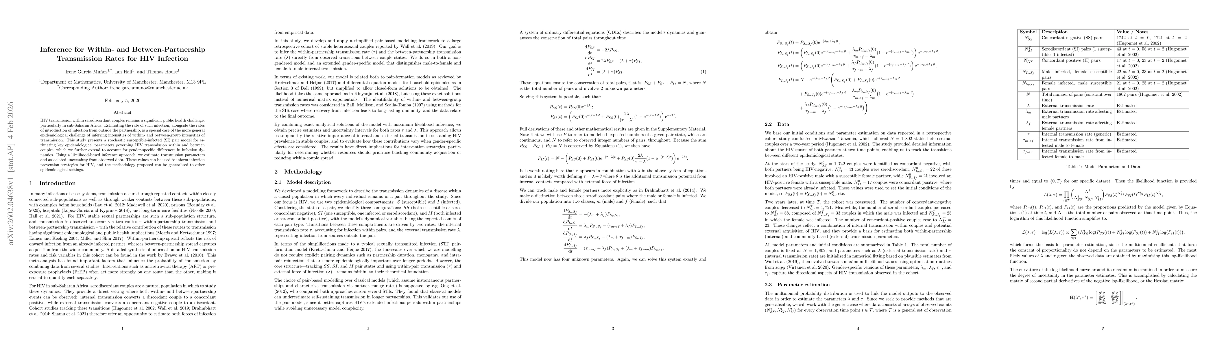 Thumbnail for Inference for Within- and Between-Partnership Transmission Rates for HIV Infection