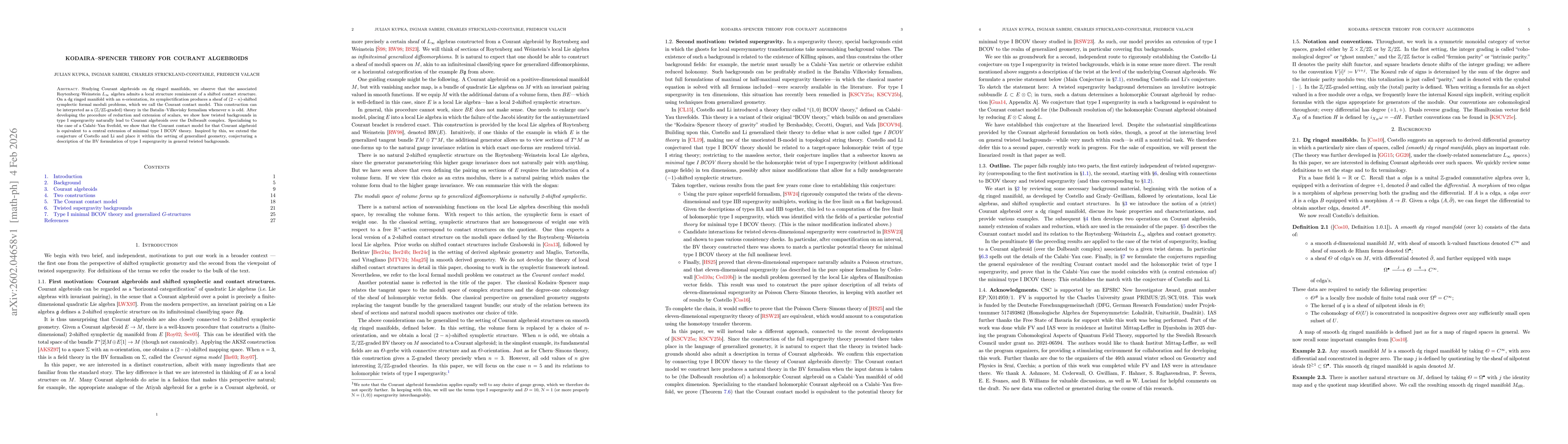 Thumbnail for Kodaira-Spencer theory for Courant algebroids