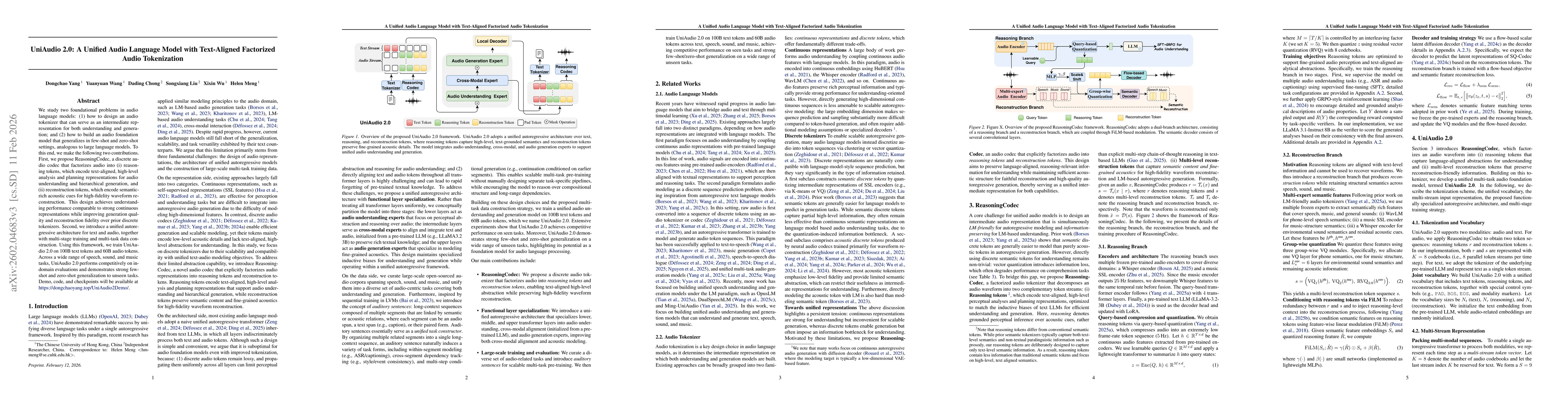 Thumbnail for UniAudio 2.0: A Unified Audio Language Model with Text-Aligned Factorized Audio Tokenization