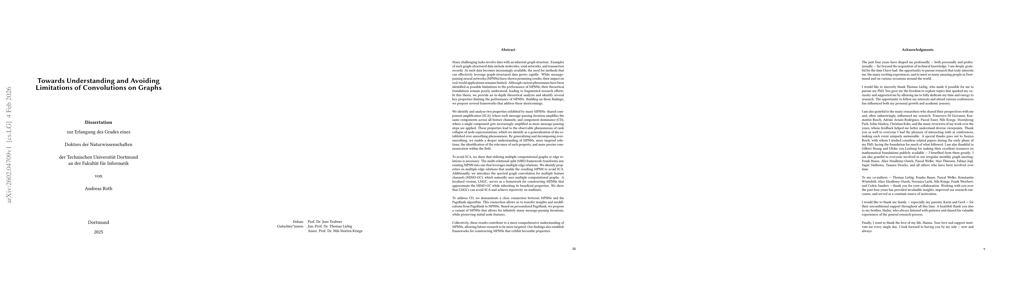 Thumbnail for Towards Understanding and Avoiding Limitations of Convolutions on Graphs