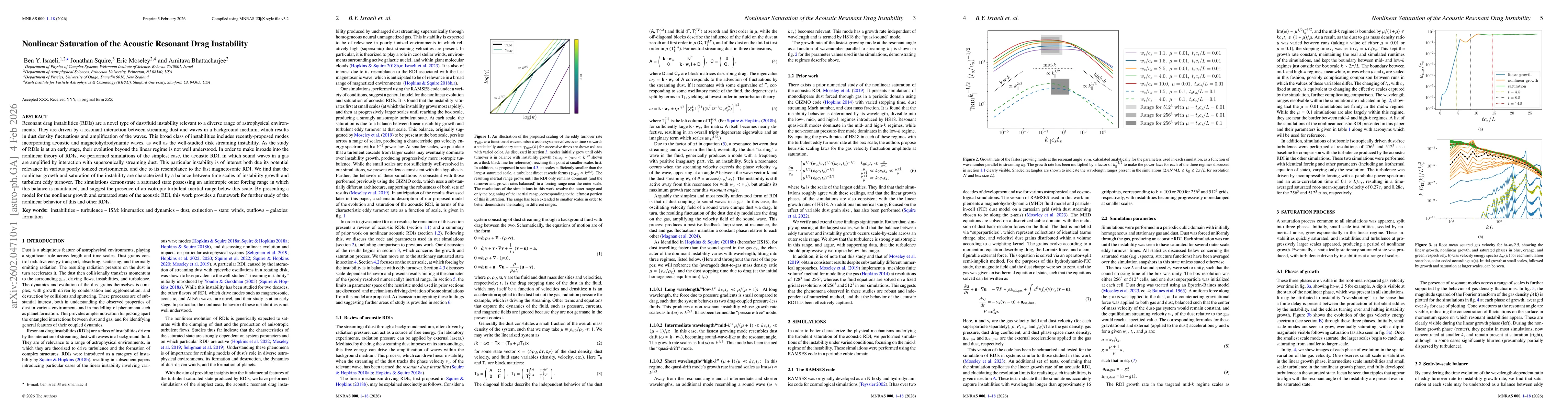 Thumbnail for Nonlinear Saturation of the Acoustic Resonant Drag Instability