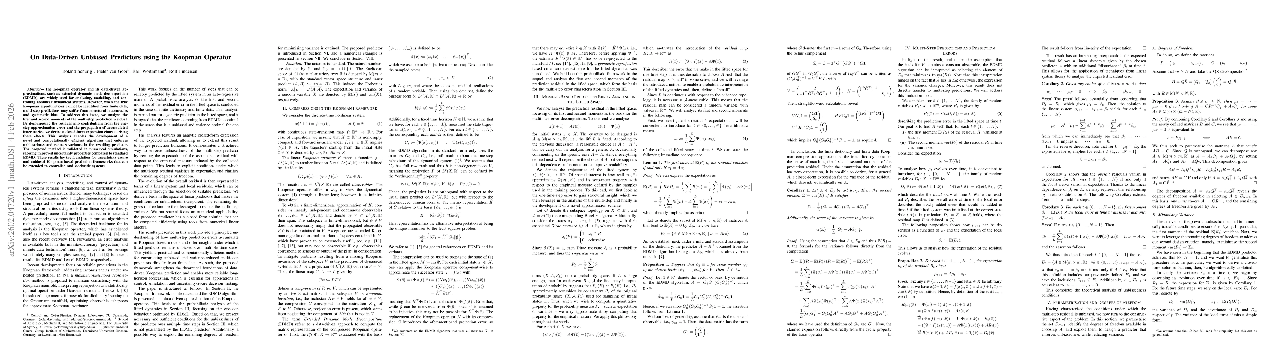 Thumbnail for On Data-Driven Unbiased Predictors using the Koopman Operator